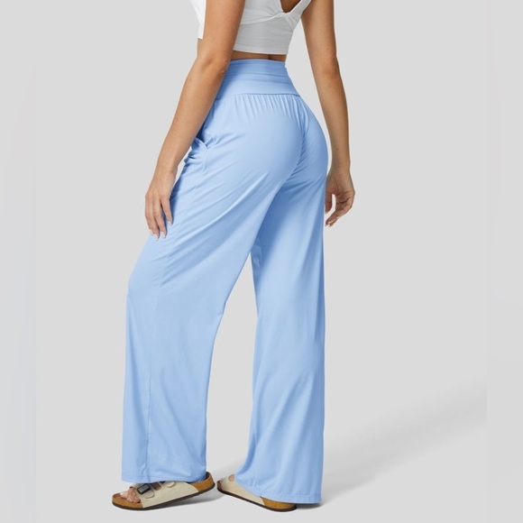 HALARA High Waisted Drawstring Side Pocket Wide Leg Cool Touch Casual Pants - Picture 3 of 7